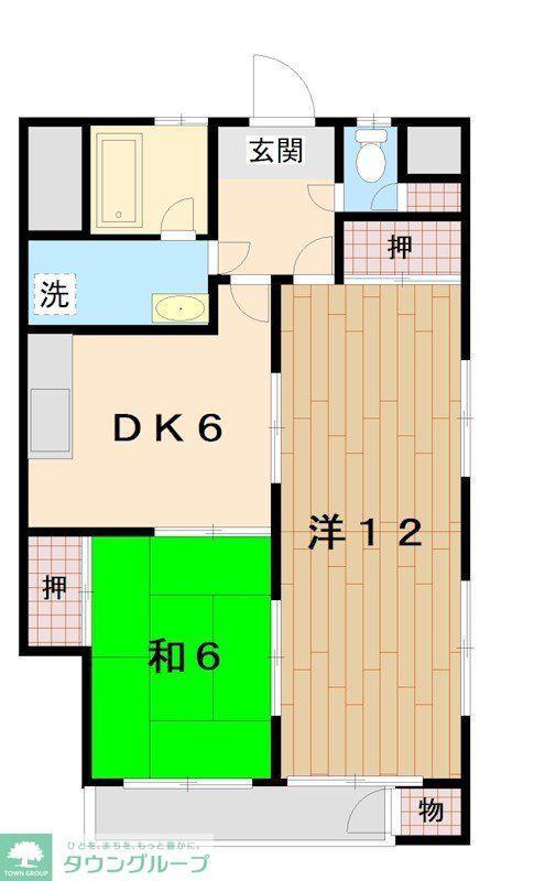 ガーデンヒルズ戸田(2DK/2階)の間取り写真