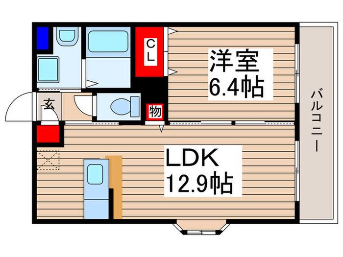 FTゴールデンコート(1LDK/1階)の間取り写真