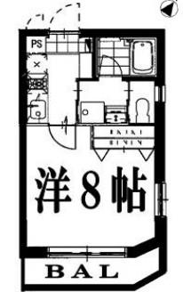 ディアコート目黒(1K/4階)の間取り写真