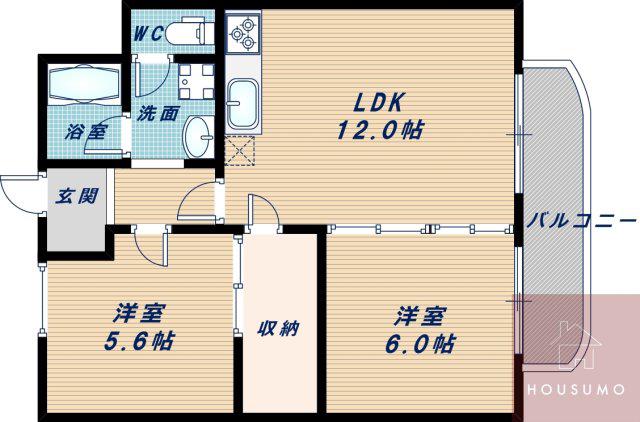 グリースシャトー桃山台(2LDK/4階)の間取り写真