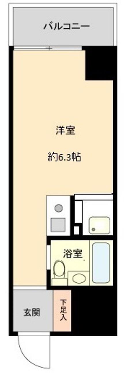 サイトピア(ワンルーム/2階)の間取り写真