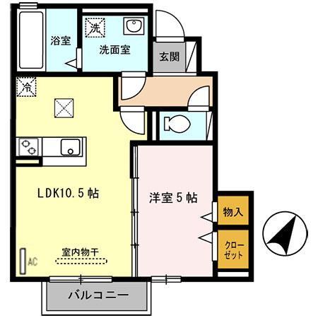 サニーレジデンス(1LDK/1階)の間取り写真