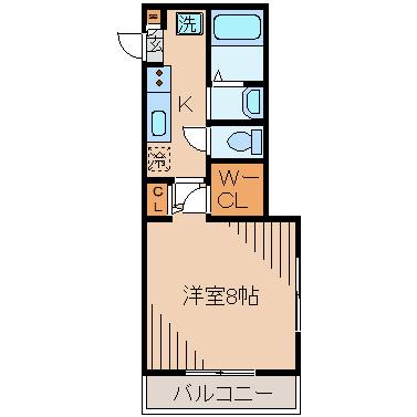 ソレイユ(1K/2階)の間取り写真