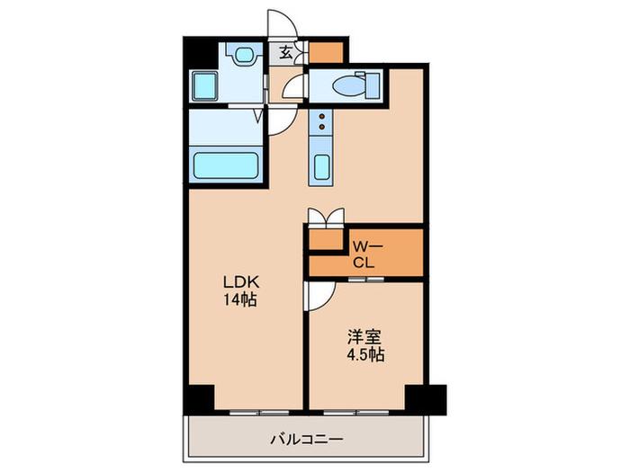 ALLIE鴻池元町(1LDK/8階)の間取り写真