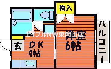 アンビシャス高島(1DK/1階)の間取り写真