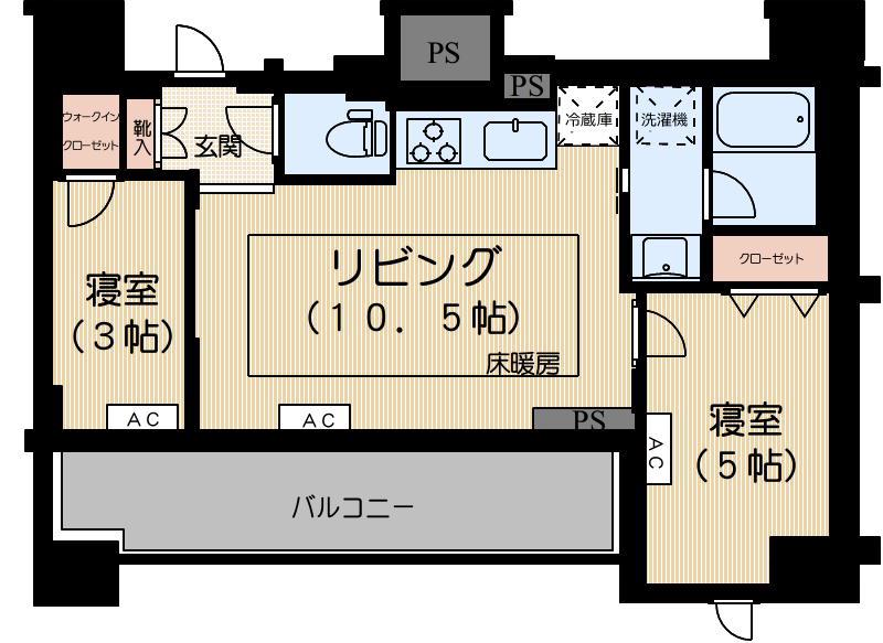 アーバンネックス文京本郷(2LDK/9階)の間取り写真