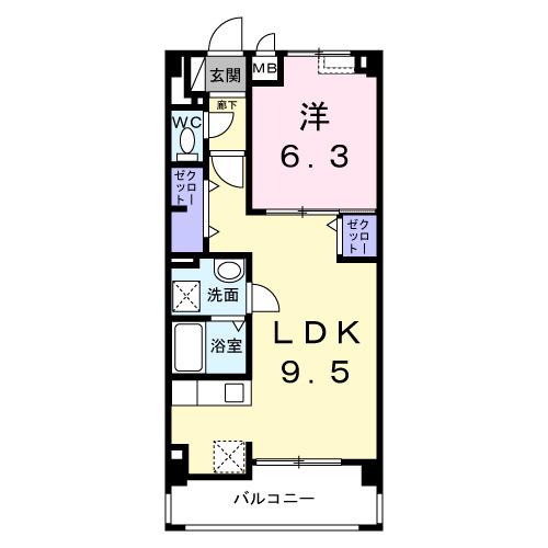 寿マンション(1LDK/2階)の間取り写真