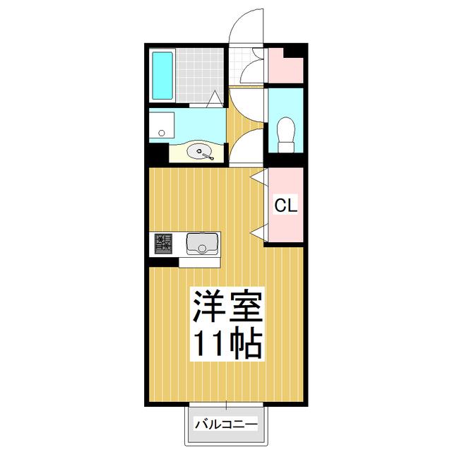 幸ー歩1024 B(ワンルーム/1階)の間取り写真