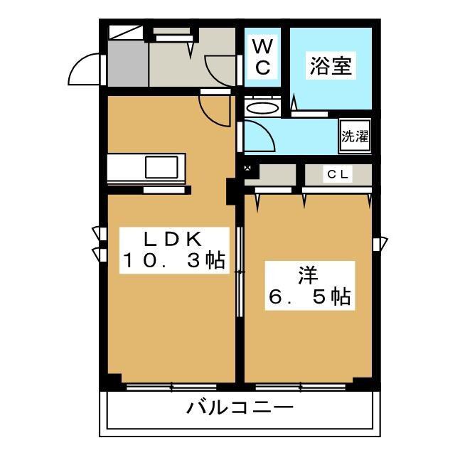 LA・NEIGE HIGASHIRINKAN(1LDK/3階)の間取り写真