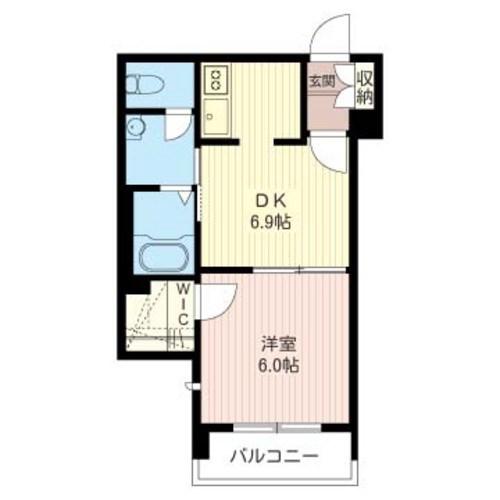 プライムガーデン(1DK/2階)の間取り写真