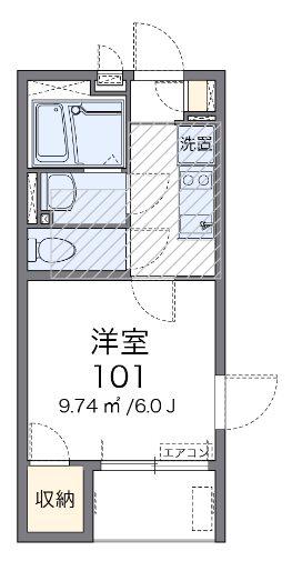 エスペランサ扇大橋(1K/2階)の間取り写真