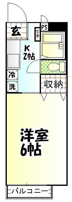 ルミエール(1K/2階)の間取り写真