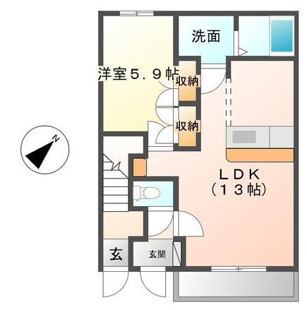 サンモール(1LDK/1階)の間取り写真