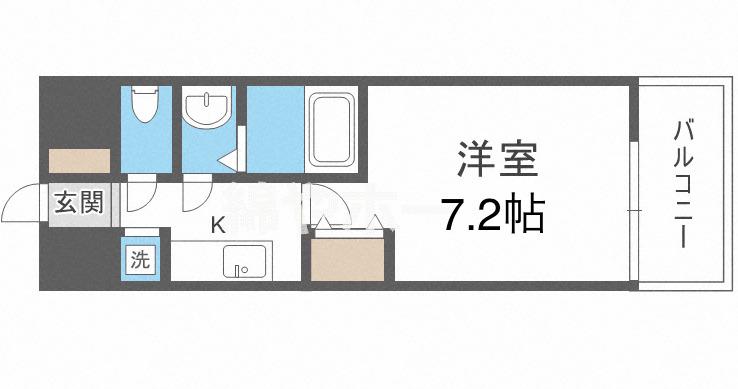 TOYOTOMI STAY PREMIUM難波桜川I(1K/4階)の間取り写真