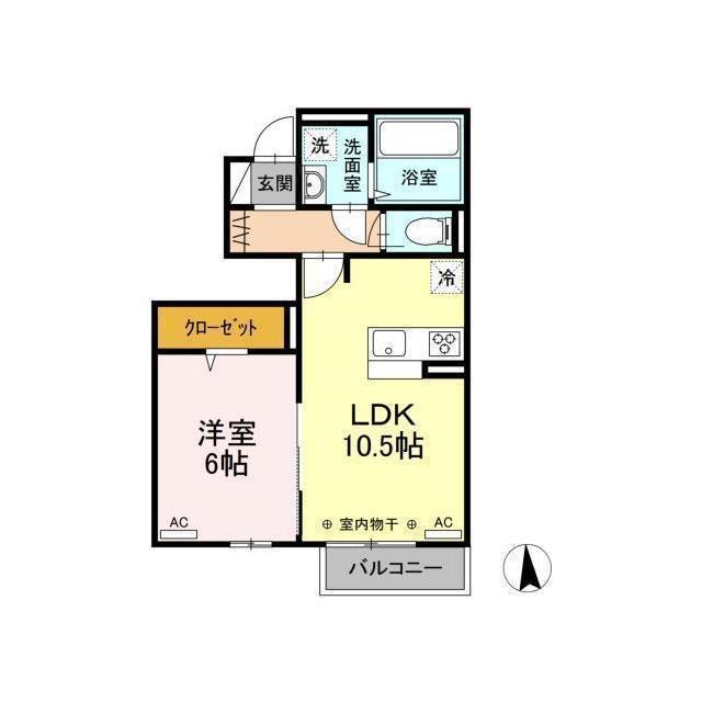 D-ROOM エスペランサ(1LDK/1階)の間取り写真