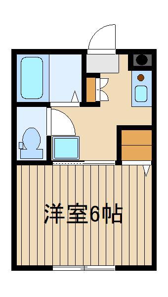 WIN M2(1K/2階)の間取り写真