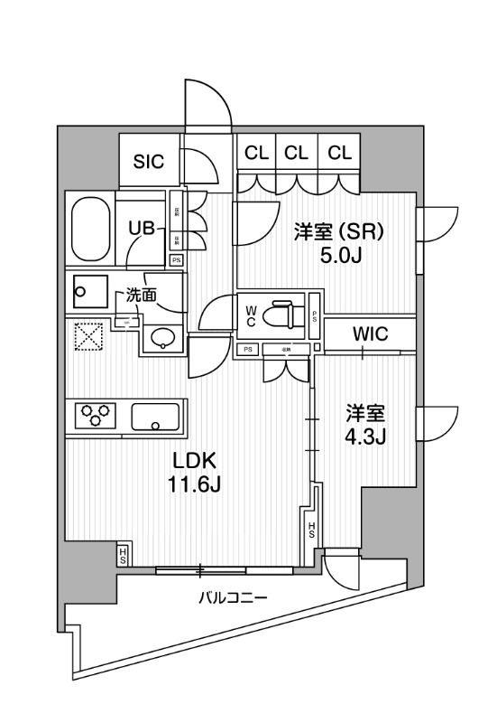シーズンフラッツ大井町(1SLDK/1階)の間取り写真