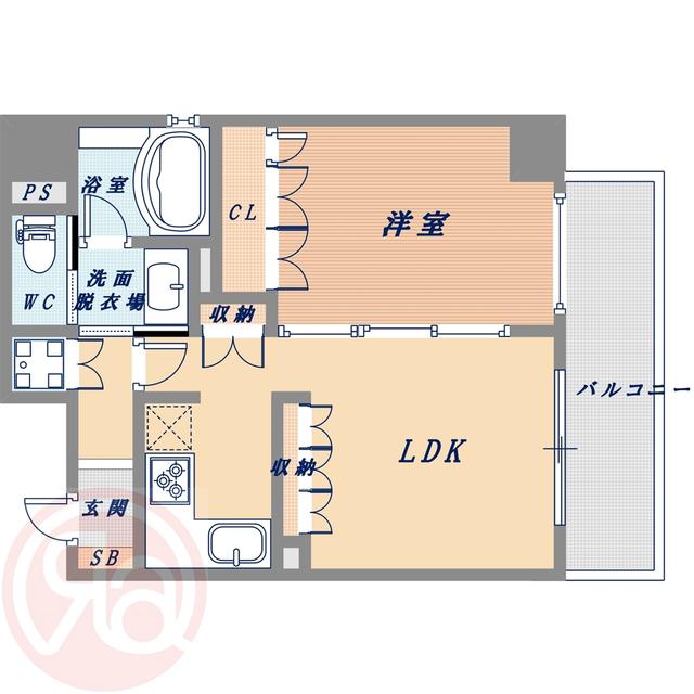リーガル京町堀(1LDK/9階)の間取り写真