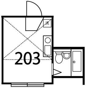 シエスタ上鷺宮 203(ワンルーム/2階)の間取り写真