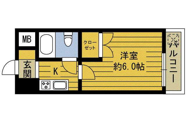 アメージング鶴崎(1K/3階)の間取り写真
