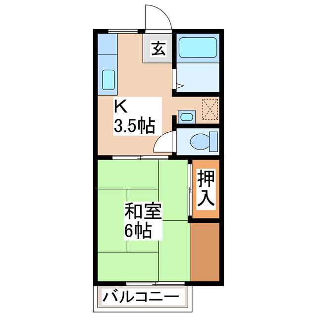 パナハイツイズミ(1K/2階)の間取り写真
