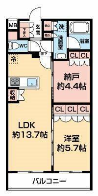 セジョリ板橋坂下II(1SLDK/5階)の間取り写真