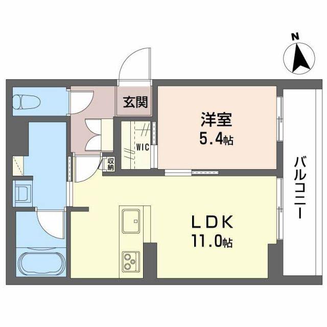 ノーブル新寺(1LDK/4階)の間取り写真