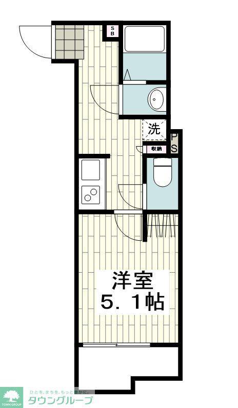 カインドネス東神奈川(1K/1階)の間取り写真