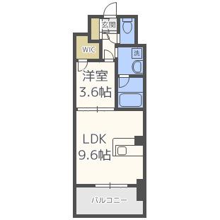 オーキッドレジデンス上呉服(1LDK/3階)の間取り写真