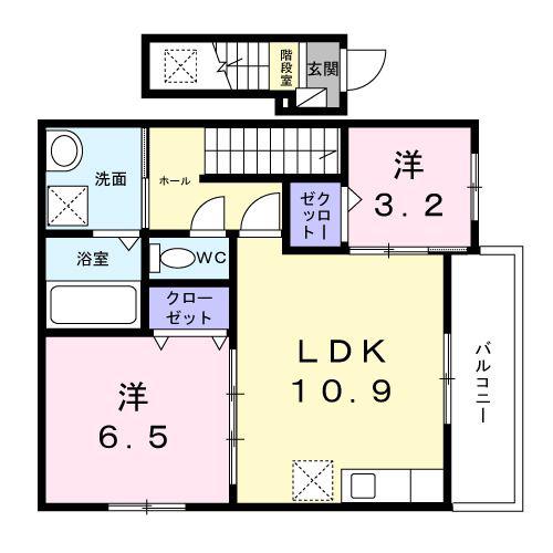 BASE SK(2LDK/2階)の間取り写真