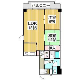 グランドール本幸町(2LDK/14階)の間取り写真
