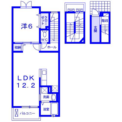 エトワール(1LDK/3階)の間取り写真