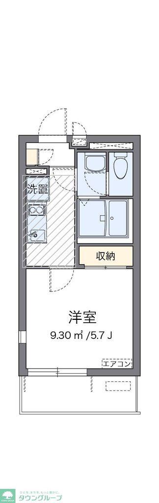 クレイノヴィクトワール(1K/2階)の間取り写真