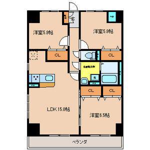 グラースリオ(3LDK/5階)の間取り写真