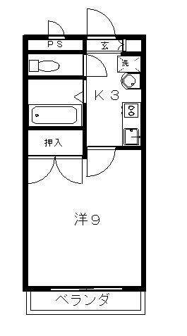 コーポオリエンタル(1K/3階)の間取り写真