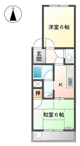 KS HOUSE(2K/3階)の間取り写真