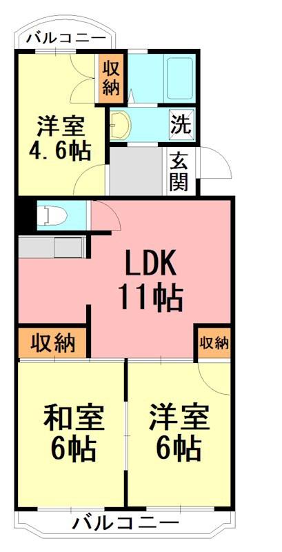 ハイムパストラル(3LDK/1階)の間取り写真