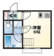 幸ヶ谷ハイツB棟(ワンルーム/1階)の間取り写真