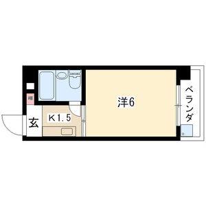 アメニティ植田(ワンルーム/2階)の間取り写真