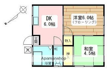 正栄コーポ(2DK/1階)の間取り写真