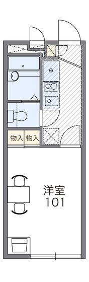 レオパレス高取(1K/1階)の間取り写真