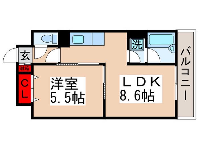 グランヴィラ(1LDK/3階)の間取り写真