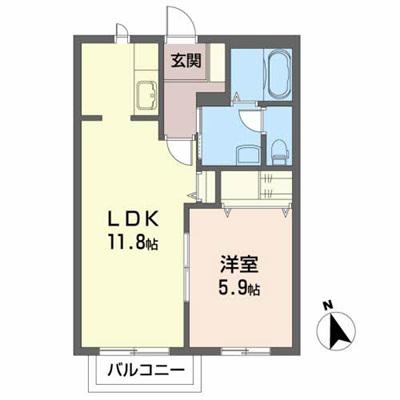 セントラルコート(1LDK/1階)の間取り写真
