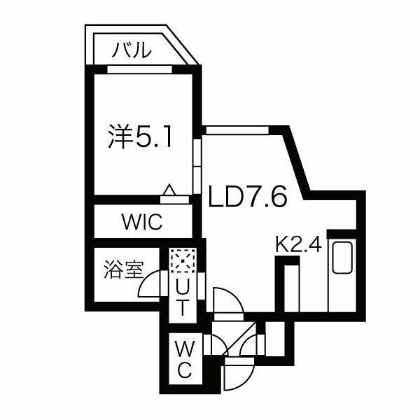 BALBONI SETTE(1LDK/5階)の間取り写真