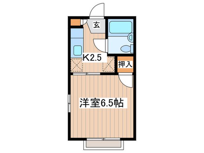 カサベルデ(1K/1階)の間取り写真