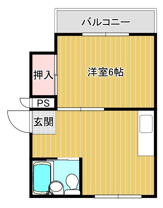 ミエビル(1K/6階)の間取り写真