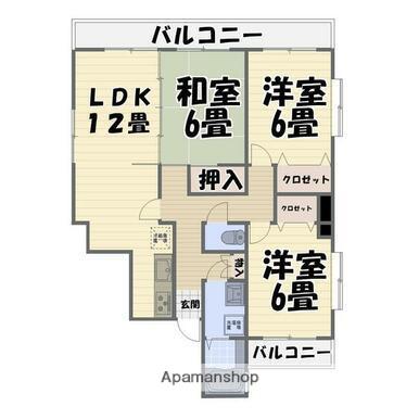 エクセレンスKII(3LDK/3階)の間取り写真