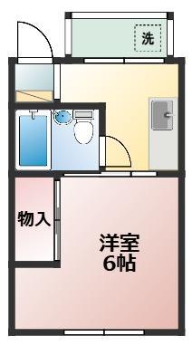 ホワイトパレス(1K/1階)の間取り写真