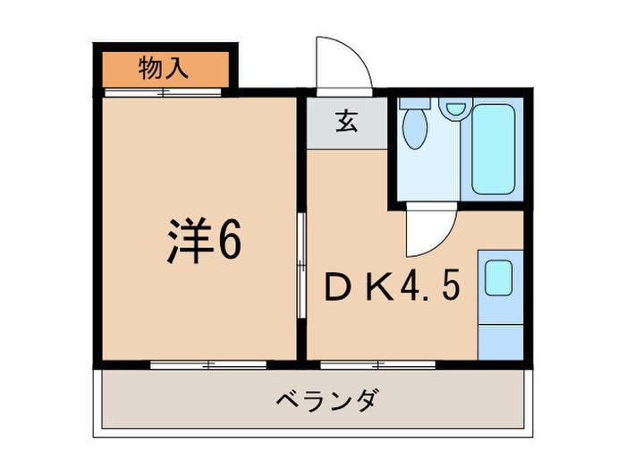 ヤマダビル(1DK/3階)の間取り写真