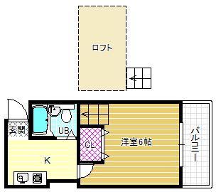 ヴィレッジハウス(1K/1階)の間取り写真